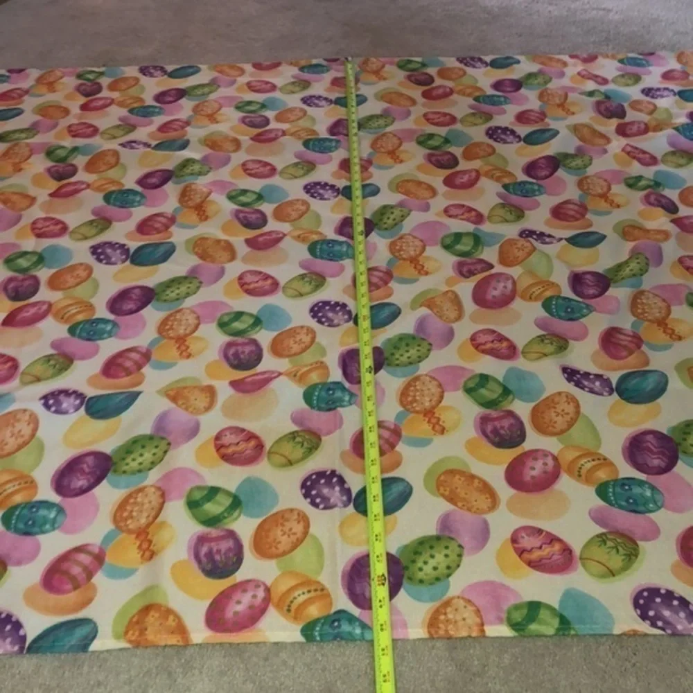Easter Egg Print Eggs Fabric Tablecloth Multi color‎ 67x50”